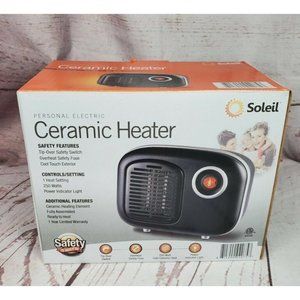 Black Soleil MH-08M 250 Watt Personal Electric Ceramic Space Desktop Heater